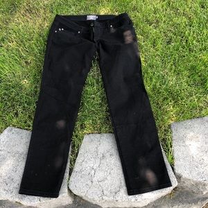 Black denim with gun and skull details. Women’s 11